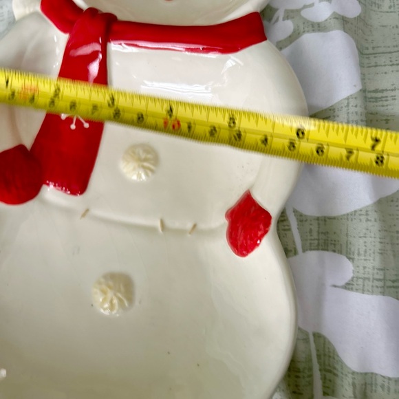 Vintage Winter Snowman Christmas Festive Sectional Dish Table Display Art - Picture 5 of 5